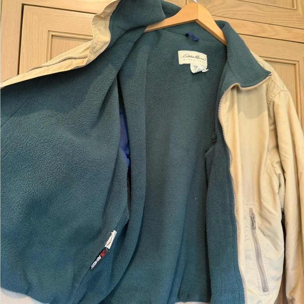 Vintage Eddie Bauer Men's Bomber Style Fleece Lined Zipper Jacket Pockets / LG
